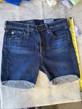 Ag Adriano Goldschmied Jeans Dark Blue Rolled-Hem  Shorts AG-ED DENIM 30‎